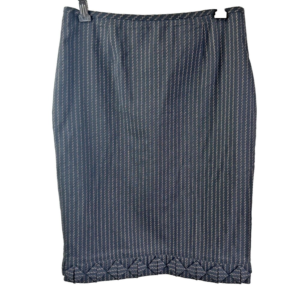 CARLISLE Women's Black Pink Pinstripe Knee Length Pencil Skirt Sz 4/6